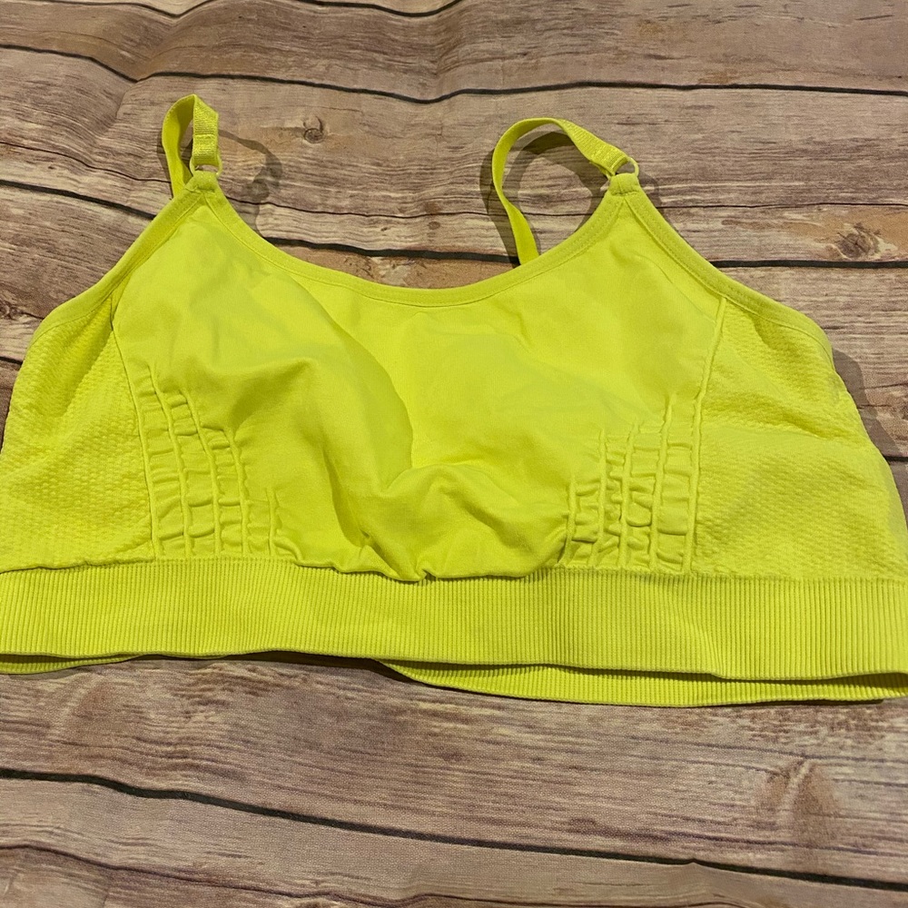 Neon yellow sport bra